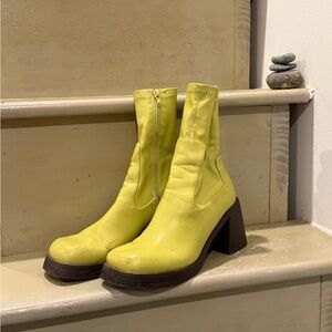 ASOS Vibrant Yellow Heeled Boots